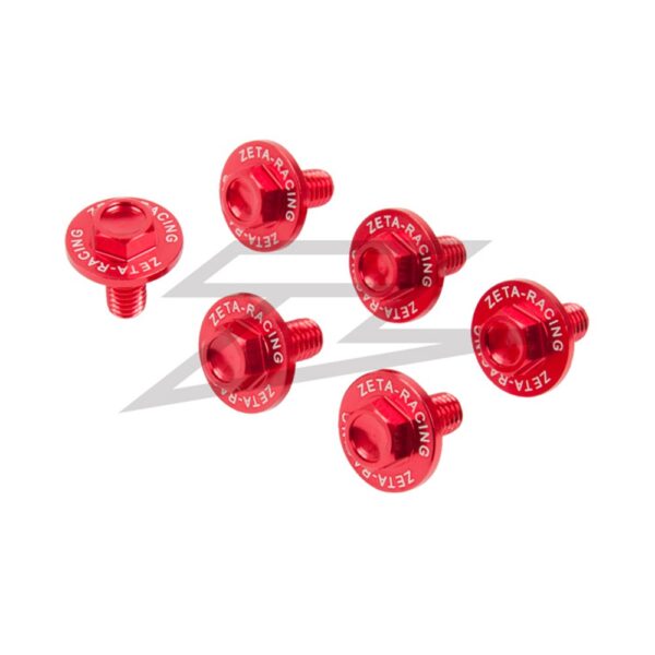 ZETA Fork Guard Bolt 6pcs.KX85-13, KX/KXF, 06-23, Beta 13-21, Röd