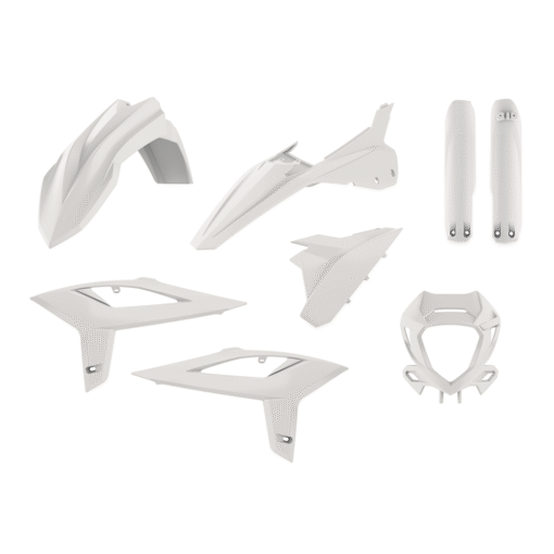 Plastkit enduro med lampkåpa, gaffelbensskydd Beta 20-22, vit