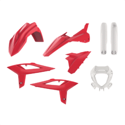 Plastkit enduro med lampkåpa, gaffelbensskydd Beta 20-22, röd/vit