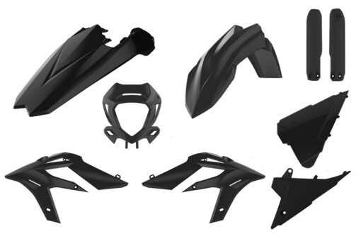 Plastkit enduro med lampkåpa, gaffelbensskydd BetaXtrainer 20-23 svart