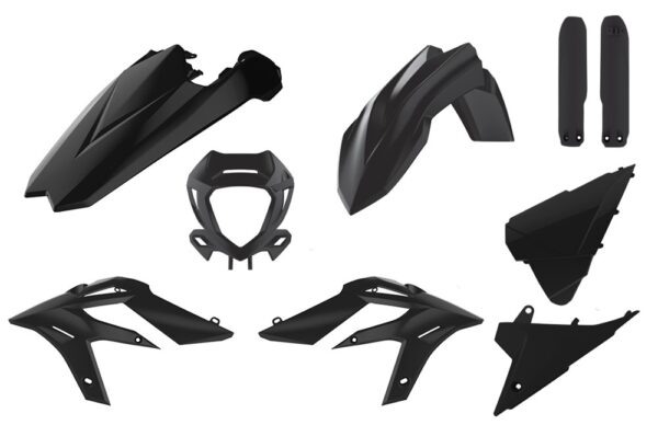 Plastkit enduro med lampkåpa, gaffelbensskydd BetaXtrainer 20-23 svart
